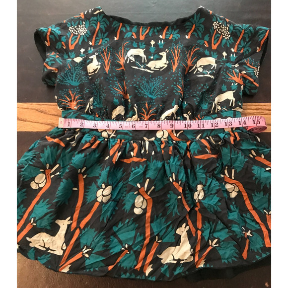 Anna Sui x Anthropologie Deer Habitat Peplum Silk Blouse - Size 2 - Picture 7 of 10